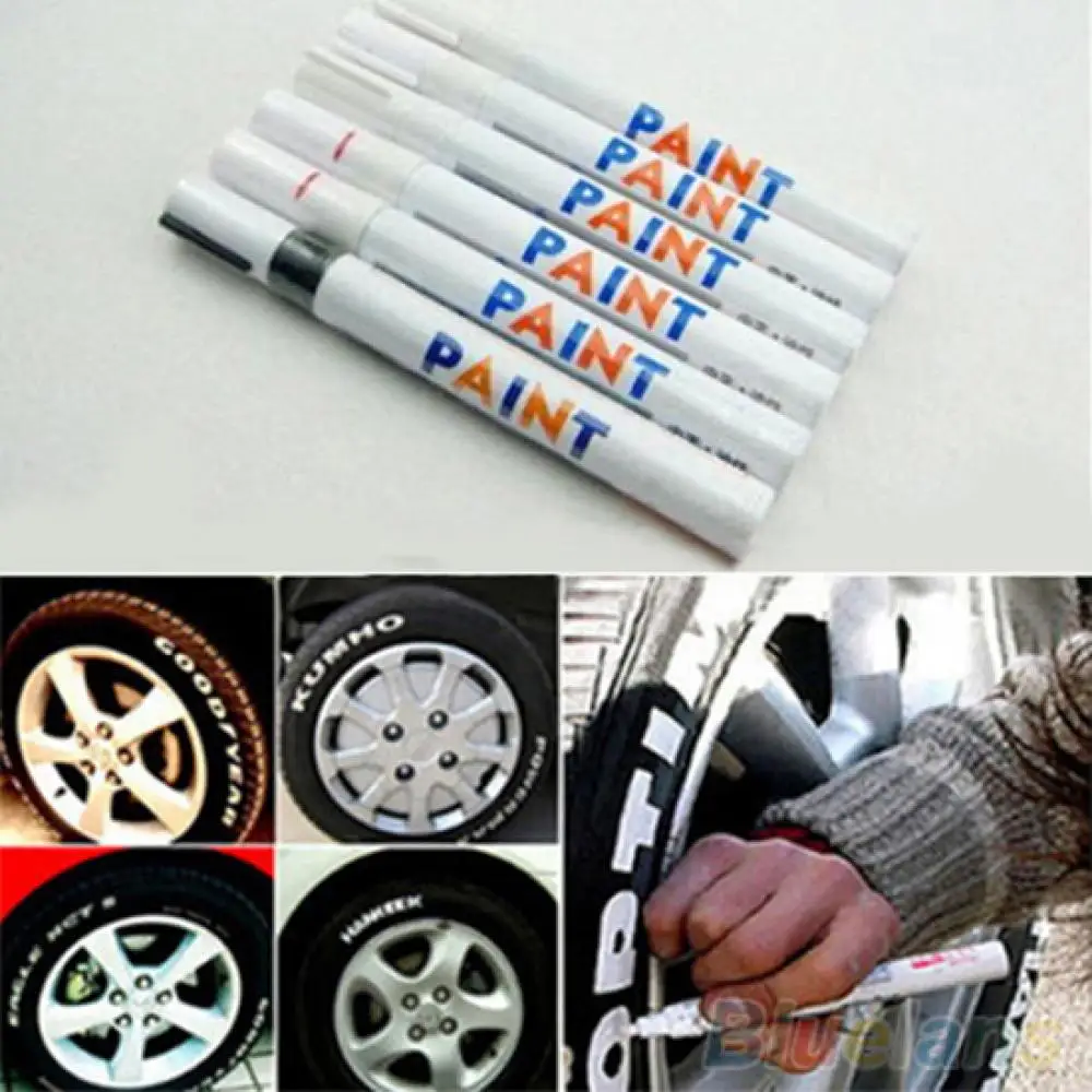 

Waterproof Permanent Paint Marker White 1pcs Cars Wheel Tire Oily Mark Pen Auto Rubber Tyre Paint Pen CD Metal Graffiti Touch Up