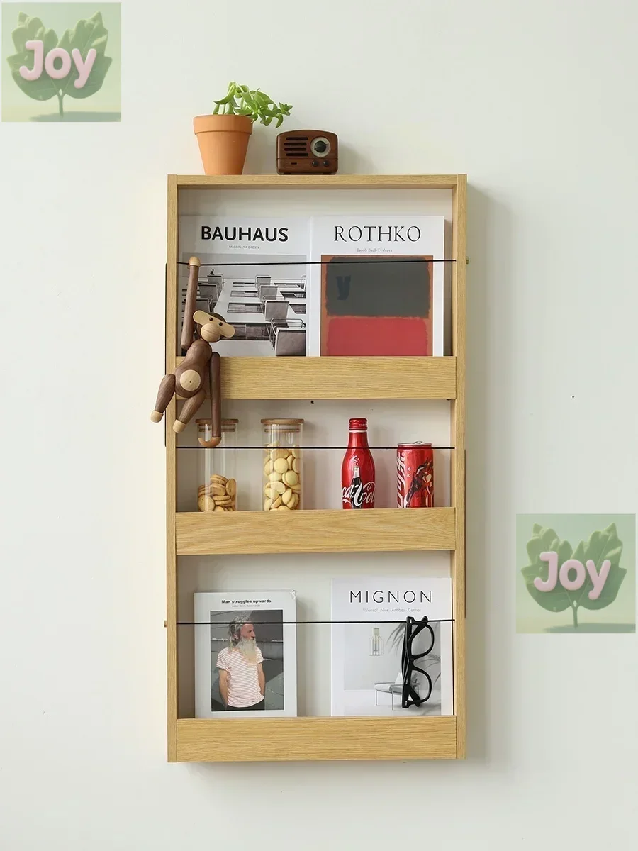 

Small wooden good product bookshelf wall children's book and newspaper rack wooden creative shelf Nordic wall hanging decorative
