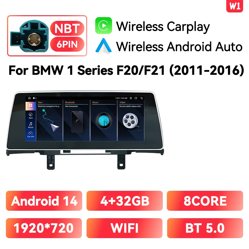 XONRICH Draadloze CarPlay Android Auto Multimedia Speler Voor BMW 1 Serie F20 F21 2 Serie F23 2013-2016 NBT 4G Wifi Stereo