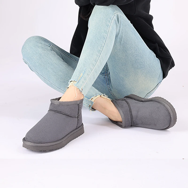 Evshine Winter-Pelz-Schneestiefel für Damen, rutschfest, mit Plüsch gefüttert, Wildlederstiefel, warme, flauschige Hausschuhe, klassische Schneestiefel – Detail 29