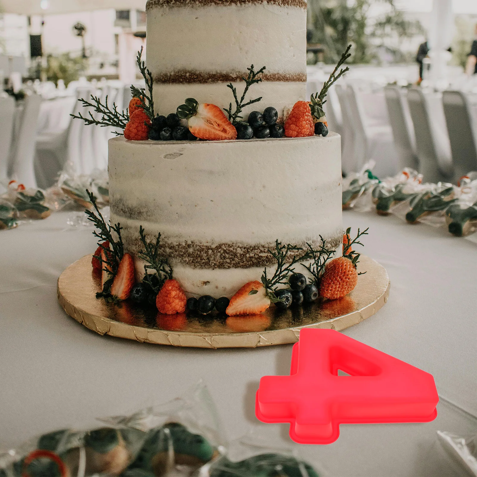 

Silicone Cake Mold 10 Inch Large Number 4 3D Baking Mold Easy Release Design for Birthday Celebration Family Gathering Desserts