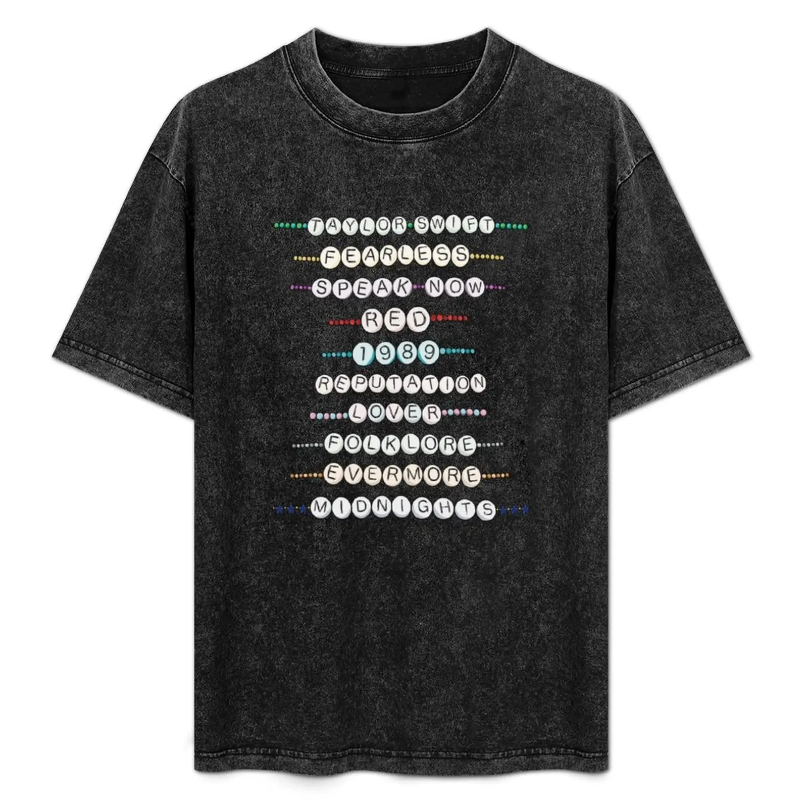 

T-Swift Albums Beaded Friendship Bracelet Collection T-Shirt summer top oversized t shirt tee shirts for men