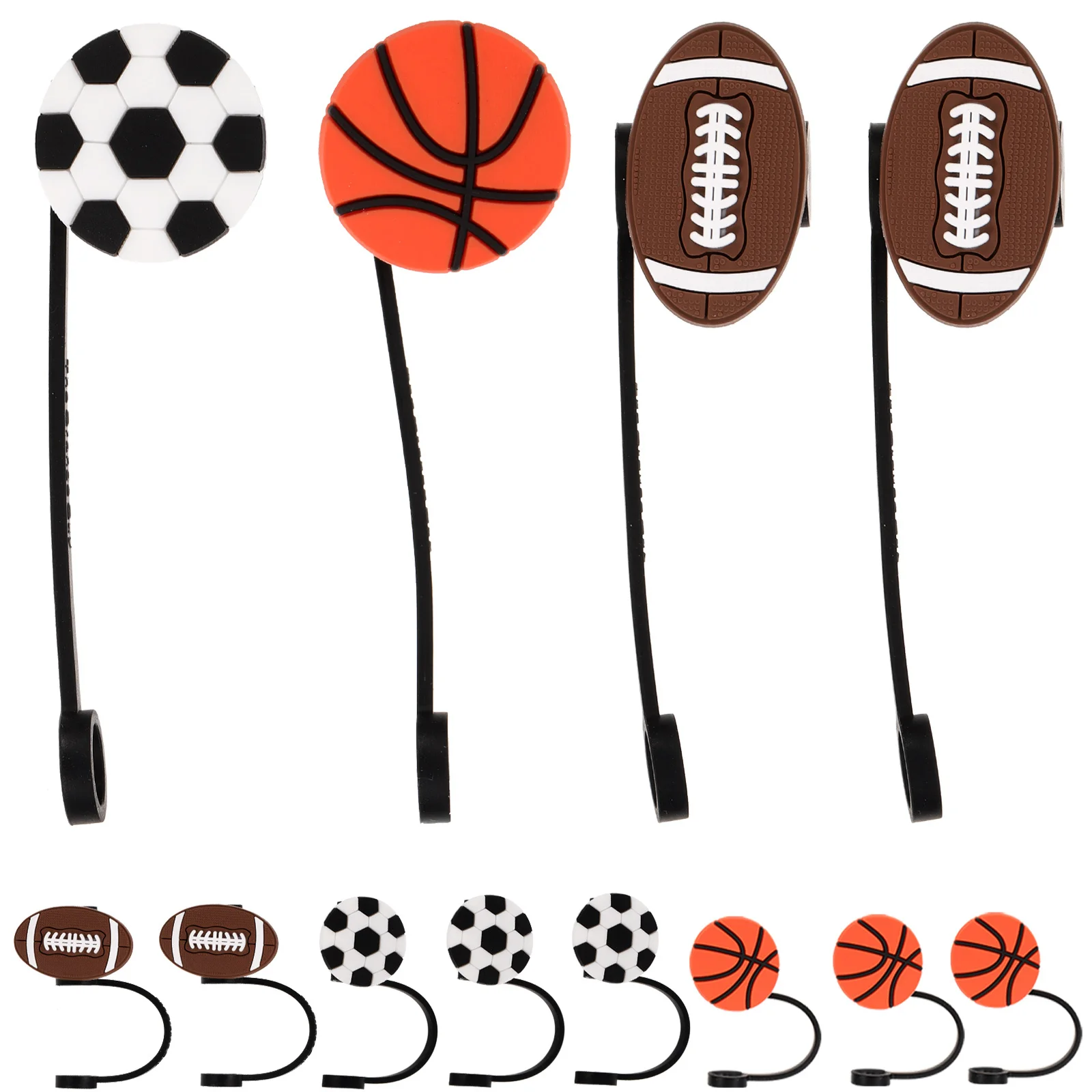 

12 Pcs Decorative Straw Caps Cover Small Covers Pvc End Protectors Balls Cute Plug