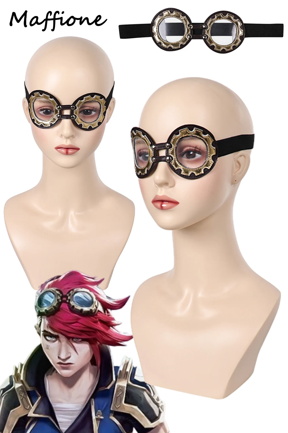 

Arcane Vi Cosplay Blindfold Costume Accessories Game LOL Arcane Figure Patch Eyemask Eye Mask Women Halloween Party Suit Props