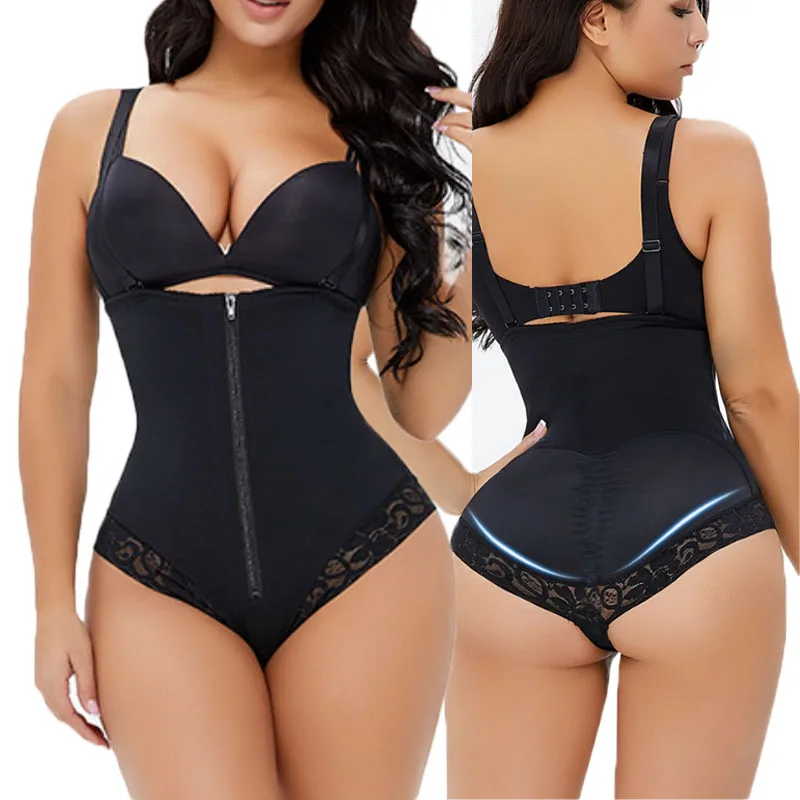 

GUUDIA Bodysuits Fajas Shapewear Tummy Control Hooks Zipper Firm Control Colombianas Faja Under Bust Body Shaper Butt Lifting