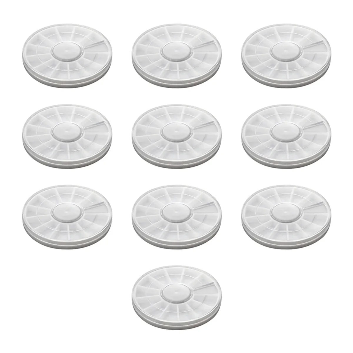 Caja de almacenamiento de decoración de uñas, rueda vacía giratoria, cuentas de diamantes de imitación, rebanadas transparentes, 10 Uds.