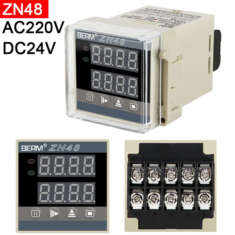 Digital Time Relay Counter ZN48 220V AC 380V AC 24VDC Multifunction Timer Rotating countroller Revolution counter 48*48mm