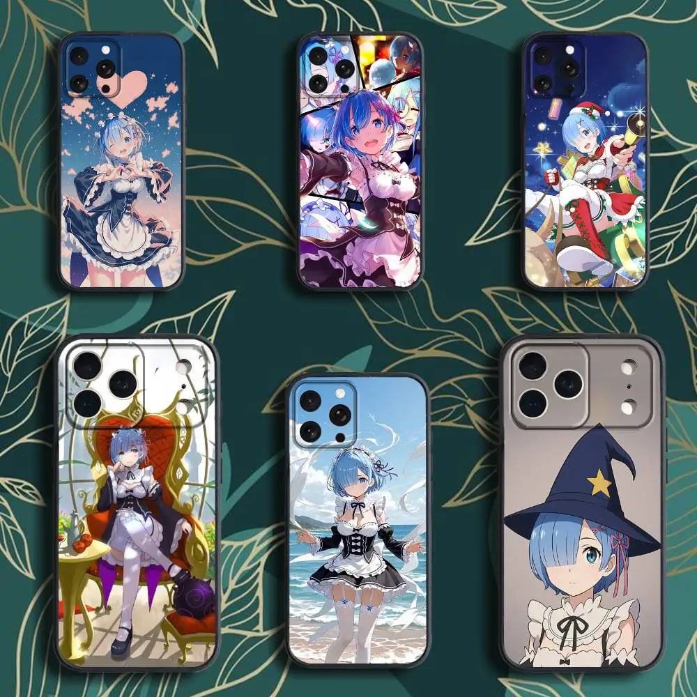 

Rem R-Re Z-Zero-S Anime Phone Case For iPhone 17,16,15,14,13,12,Pro,Max,Plus,E,SE4,Air,Mini Black Soft Box