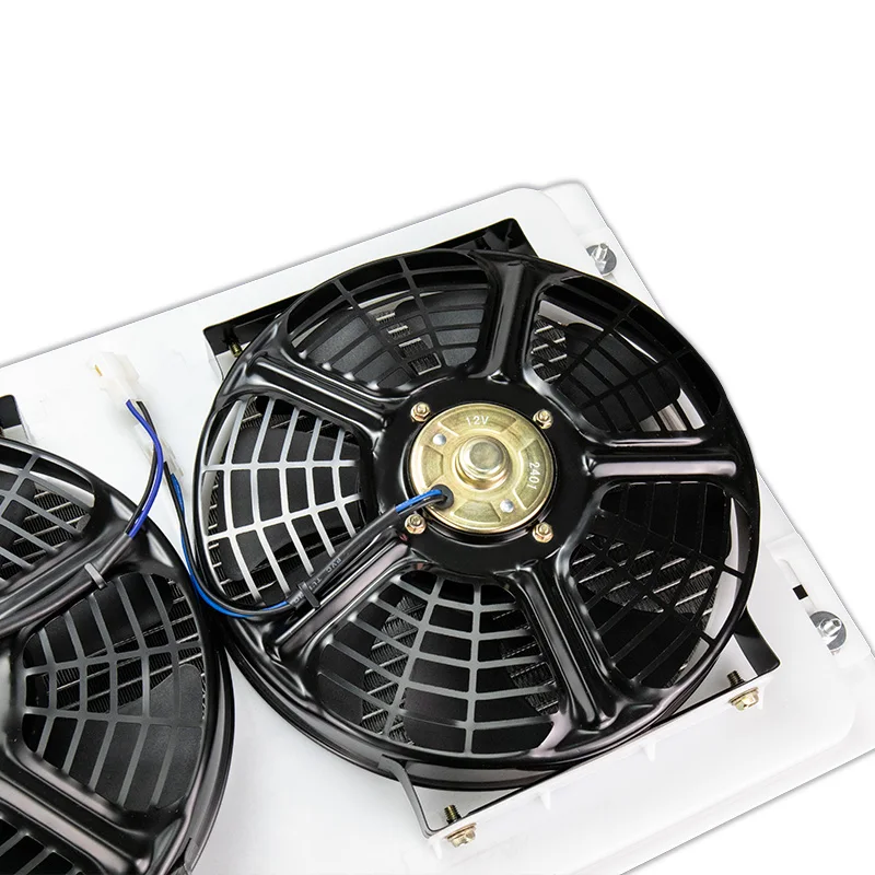 Universal Aluminium Condenser Radiator Cooling Fan Assembly 14'' x 23'' for Vans Hot Street Rod Bus Truck Pickup AC Conditioner