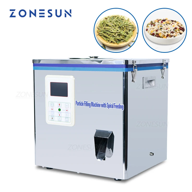 ZONESUN Automatic Weighing Filling Machine Tea Packaging Machine Sachet Can Granule Medlar Powder Filler