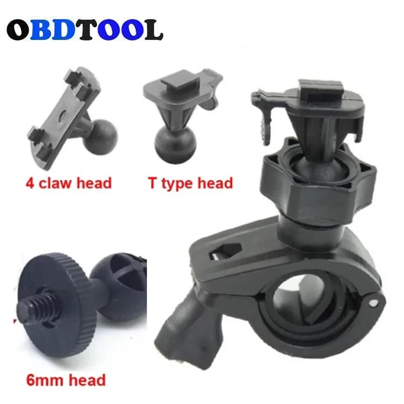 3 Head Option GPS DVR Holder O-Type Clip Bracket for Yi Dashcam Motorcycles Bicycles Handlebar Recorder Camera Cam Mount Support