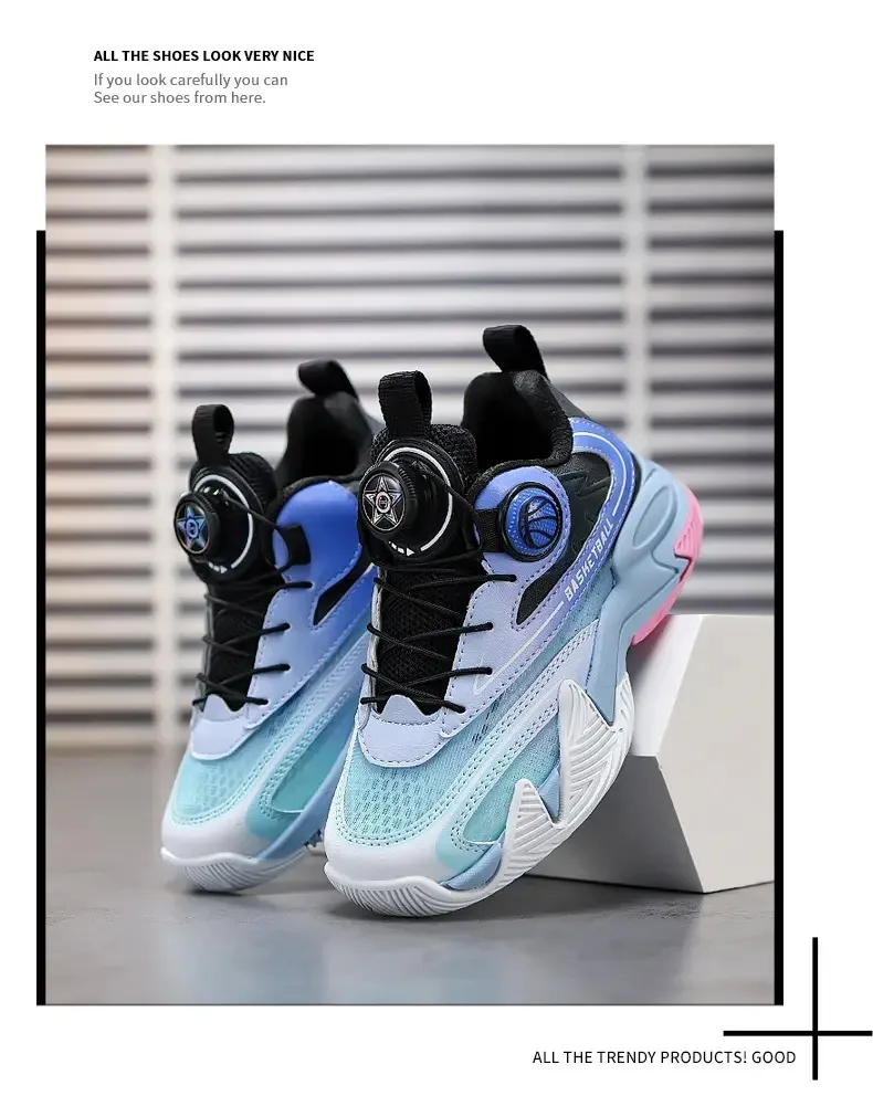 

Children's New Training Basketball Shoes Summer Mesh Breathable Sneaker Outdoor Fashion Anti slip Running Footwear 31-40