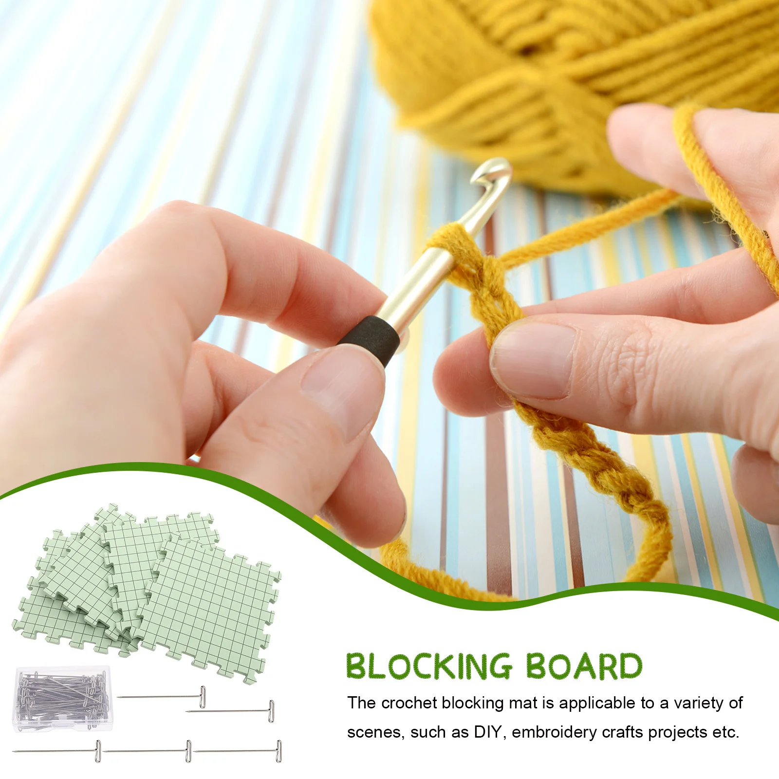 

1Set Knitting Blocking Board Foam Mat Crochet Blocking Surface Portable DIY Embroidery Crafts Needlework Knitting Blockers