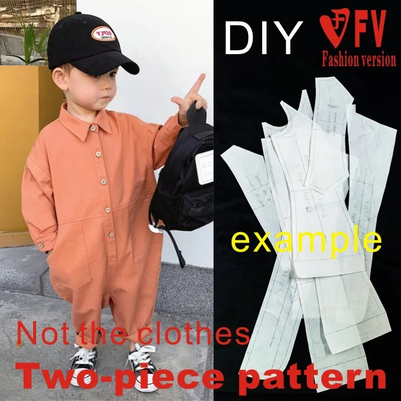 Make clothes cutting drawings children's clothing jumpsuit set 1:1 physical paper sample CTH6