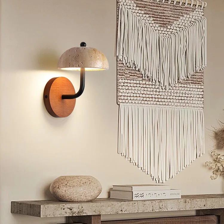 

Cream wabi wind bedroom bedside wall lamp retro designer staircase aisle living room dining room background decorative wall lamp