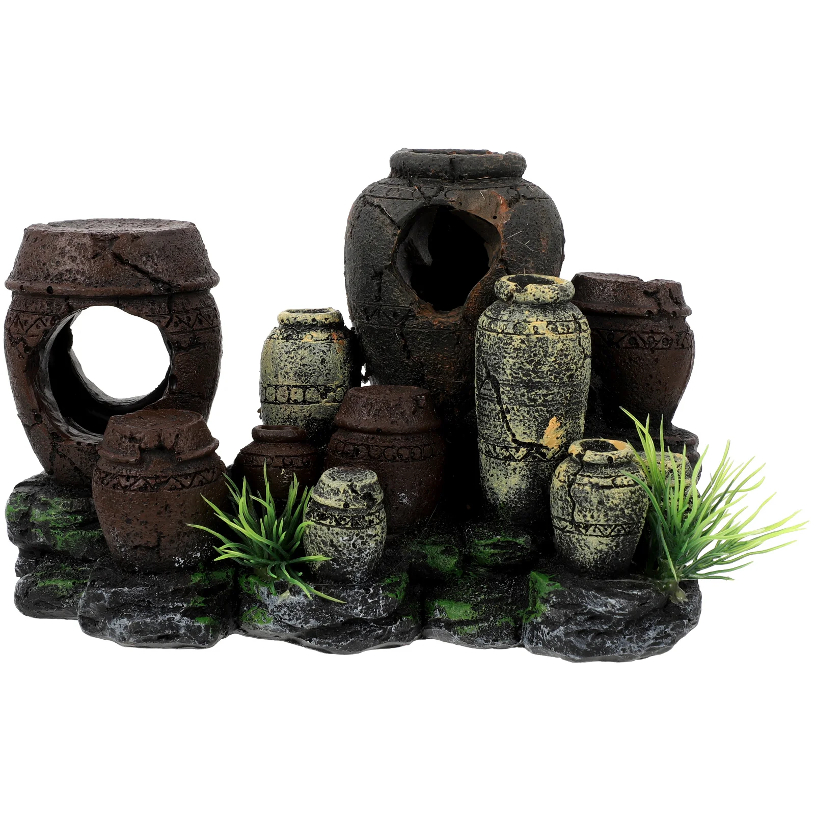 Aquarium Jewelry Jar Decor Fish Black Gravel for Tank Substrate Decorations Large Accessory Roman Column