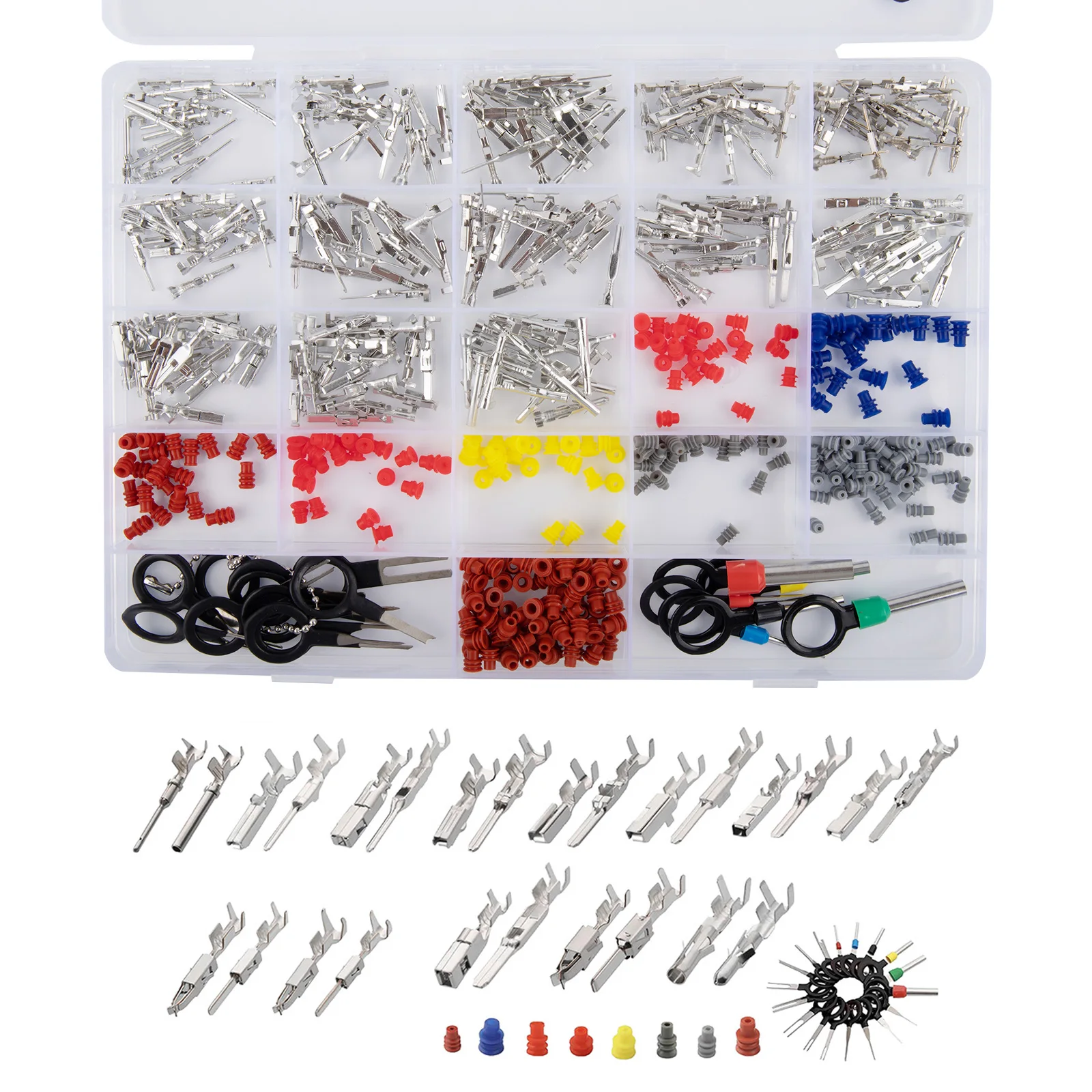 

Инструмент для удаления контактов электрических разъемов, набор уплотнений для проводов, набор клеммных штифтов, несколько размеров, 1-3,5 мм, удобный комплект для удаления