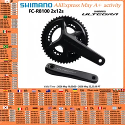Shimano ULTEGRA R8100 Crankset 2x12s Road Bicycle 165mm 170mm 172.5mm 50-34T 52-36T Hollow Integrated Speed Crank For Road Bike