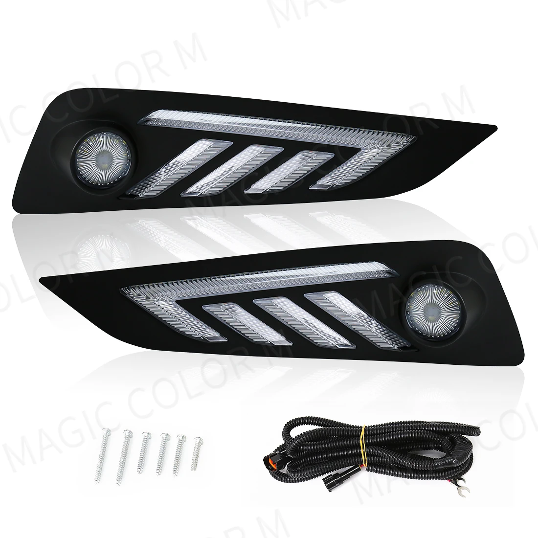 For MG MG6 2017 2018 2019 Car LED Fog Lamps Daytime Running Light Yellow Flowing Turn Signal White Headlight DRL Blue Night Lamp