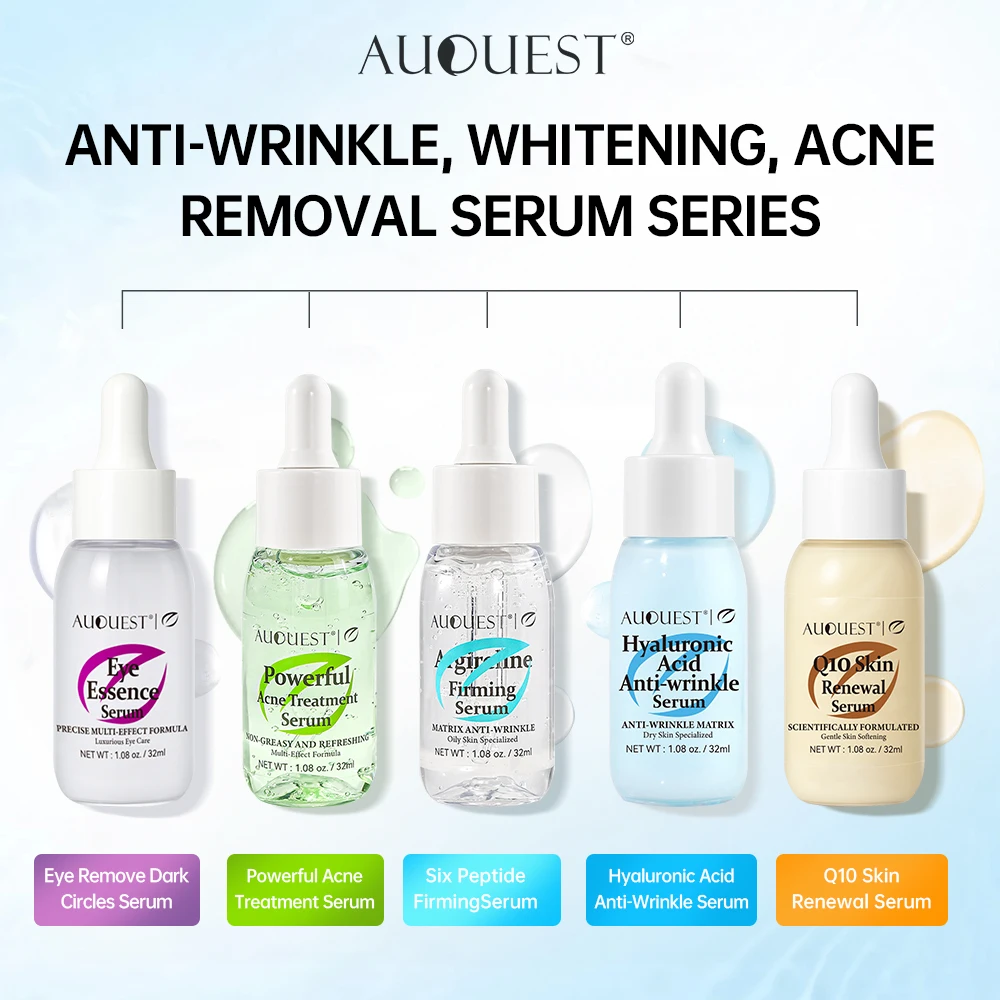AUQUEST Face Serum Hyaluronic Acid Moisturizing Whitening Oil-Control Acne Treatment Anti-Aging Freckle Removal Facial Skin Care