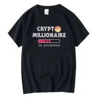 Men's Black Bitcoin Crypto Millionaire In Progr T-Shirt Tshirts Tee Shirt Hip Hop Geek Custom Camisetas Tops Tees Clothes 5XL