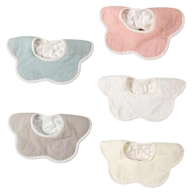 

360 Degree Rotation Burp Cloth Solid Color Baby Flower Feeding Bib Cotton Saliva Towel Breathable Waterproof G99C