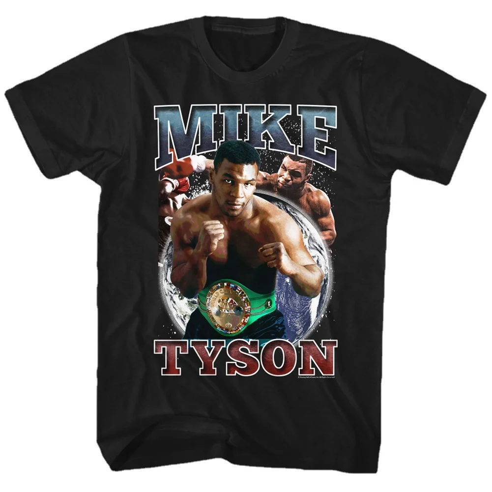 Boxing Champion Mike Tyson Black Adult T-Shirt Summer Cotton O-Neck Short Sleeve Men's T Shirt New Size S-3XL