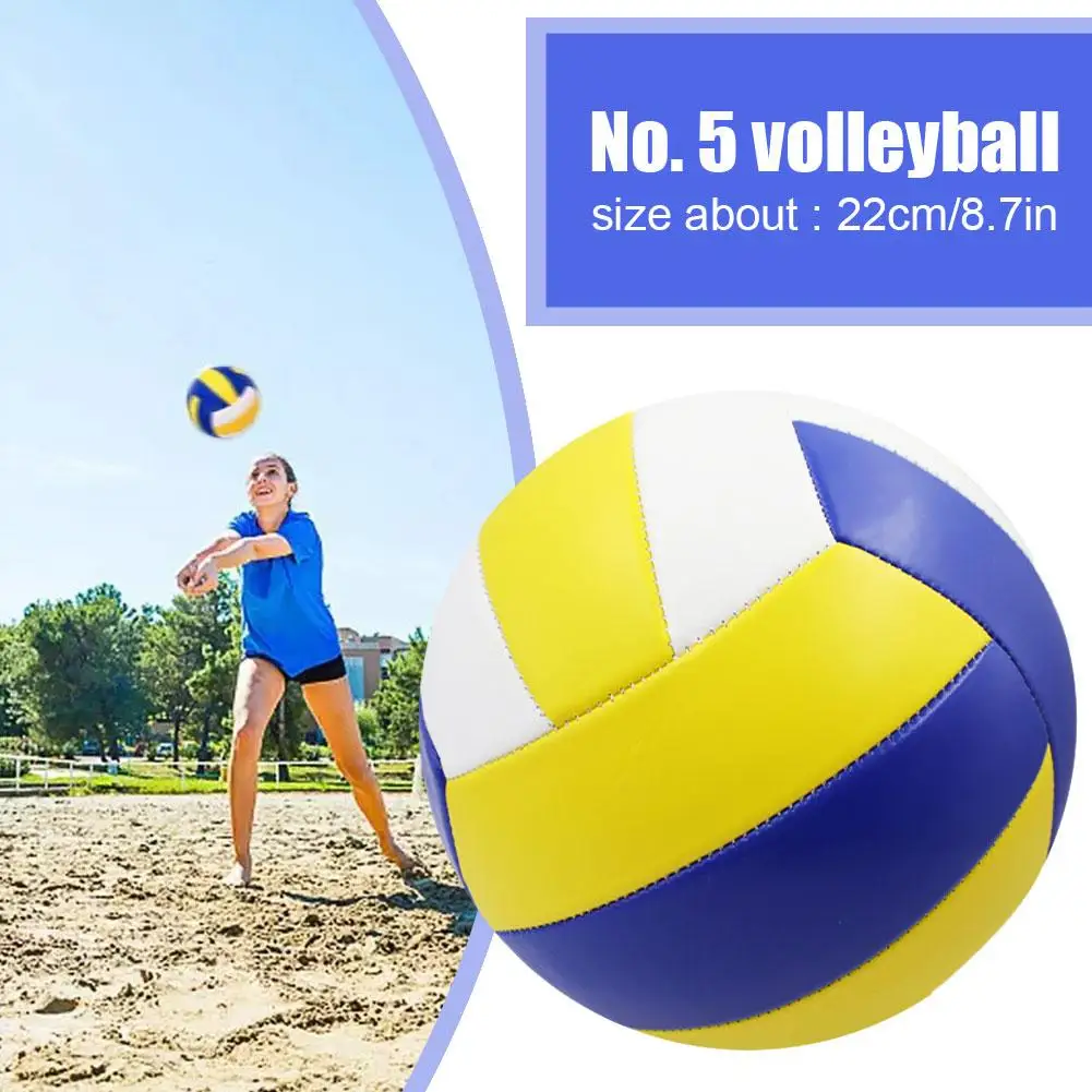 Size 5 Standard Blue White Yellow No. 5 Volleyball Soft Indoor Use PVC Professional Touch Outdoor Competition Beach Volleyb F2G2