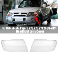 Pantalla de plexiglás transparente para pantalla de Faro, cubierta de lámpara para Mitsubishi Pajero V73 V75 V77 2003-2011