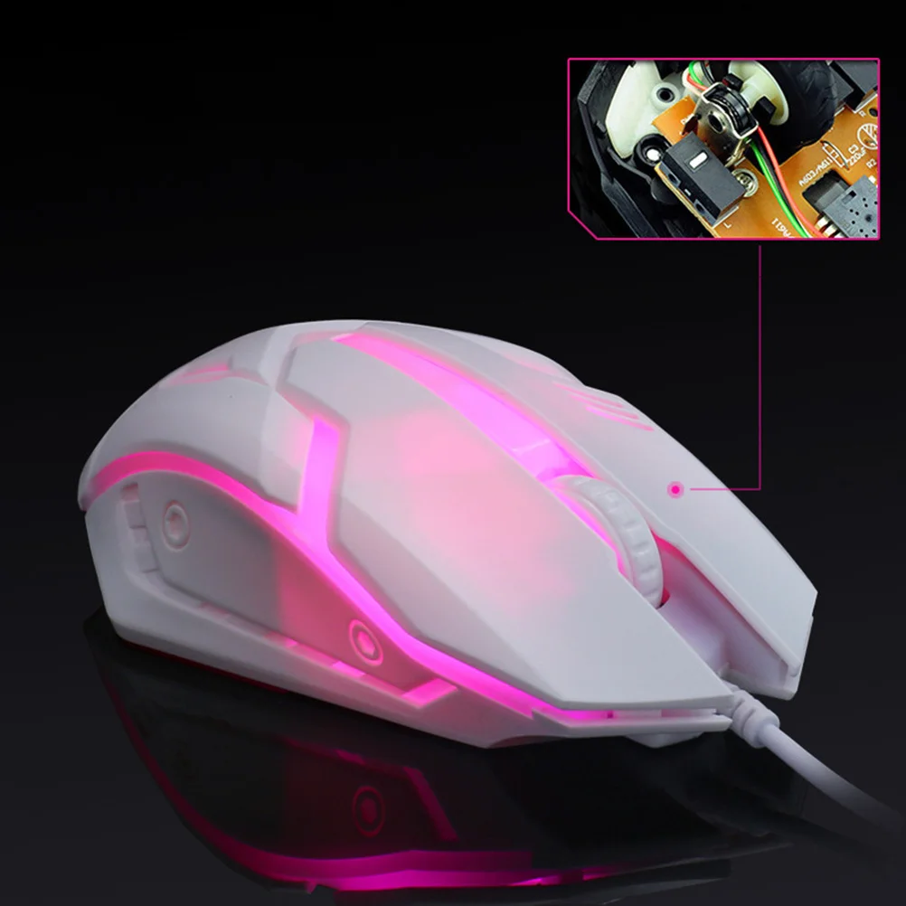

Wired USB Backlit Gaming Mouse Durable Ergonomic Design for Desktop Laptop Home Dorm Computer Game Accessories White