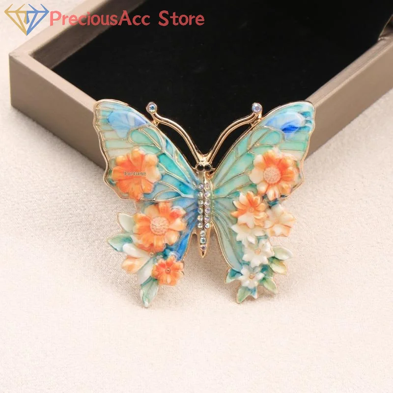 1 قطعة الحشرات الجميلة الملونة بروش خمر زهرة كبيرة فراشة دبابيس الهدايا دبابيس الملابس النسائية ل #6
