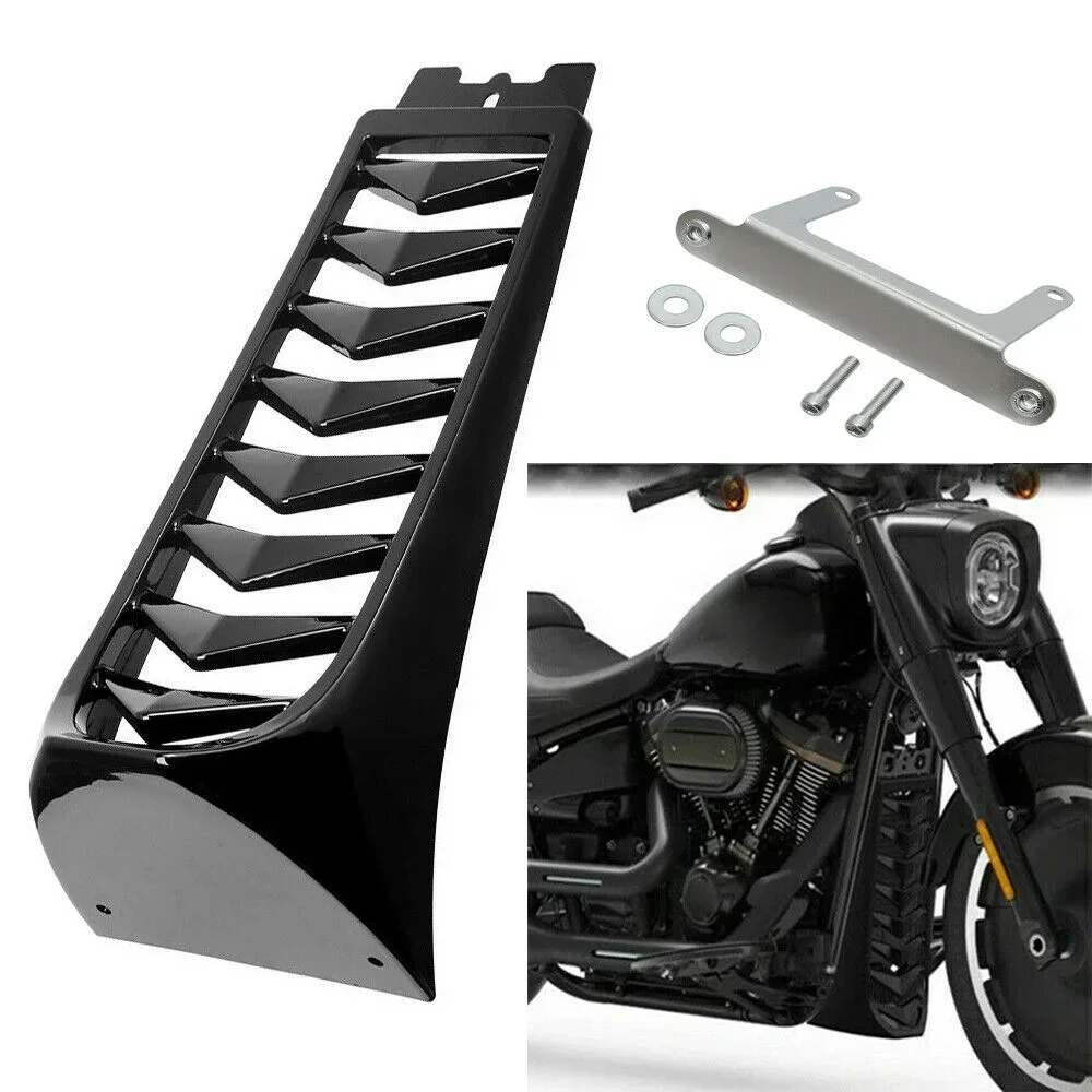 

Motorcycle Vivid Black Front Chin Fairing Spoiler Lower Radiator Cover For Harley Softail Street Bob Breakout Fat Bob 2018-2022