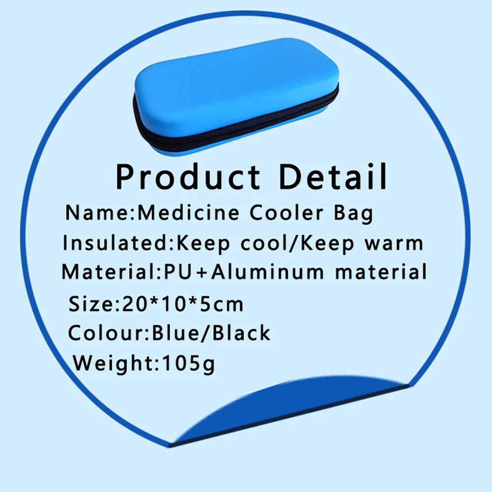 Water-proof PU Insulin Cooler Bag Portable Insulated Diabetic Insulin Travel Case Cooler Box Bolsa Termica Aluminum Foil ice bag