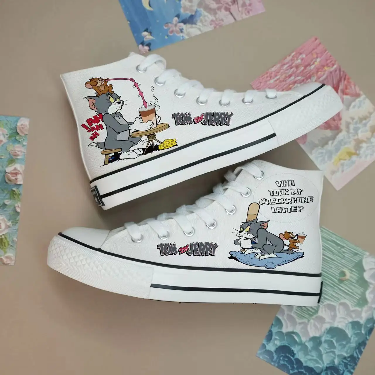 real pictures Tom and Jerry 2024 New plus size Branded For Female Students Soft Girl sprots Canvas Shoes women Casual Shoes