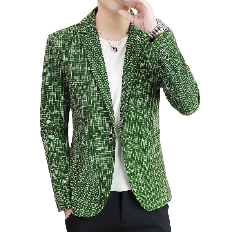 

High Quality Blazer Men's British Style Elegant Fashion High-end Simple Shopping Party Business Casual Gentleman Slim Coat