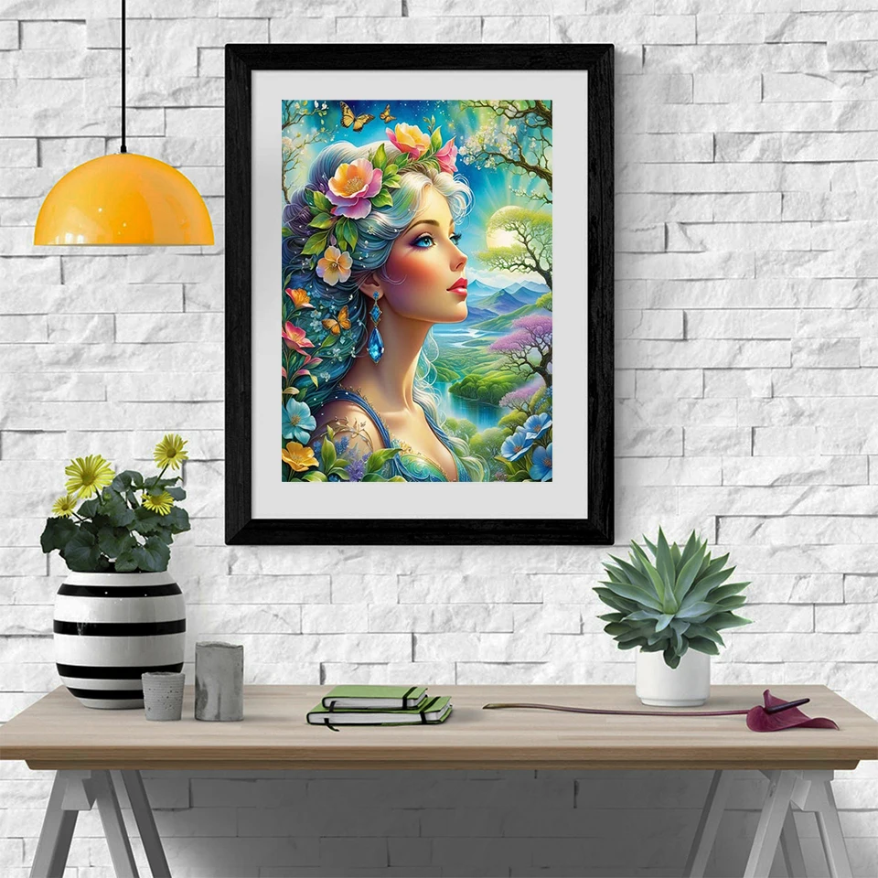 MomoArt pittura diamante donna ritratto pieno quadrato rotondo ragazza mosaico fiore ricamo cartone animato ricamo decorazione della parete