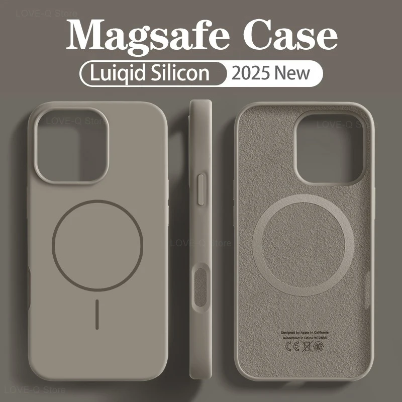 Étui Magsafe en Silicone liquide Original de luxe pour iPhone 16 14 15 Plus 11 12 13 Pro Max, protection magnétique antichoc, couverture souple