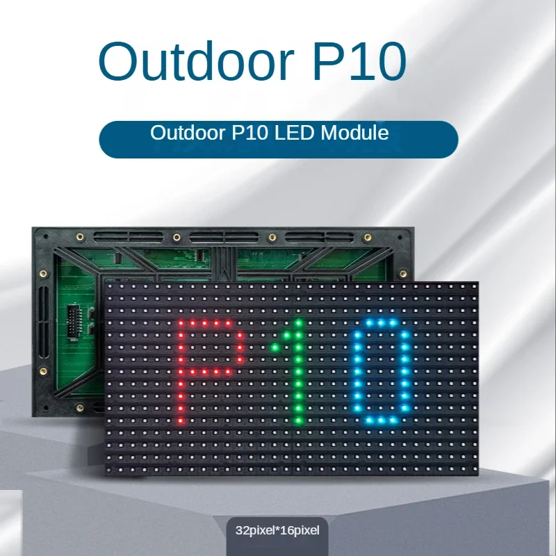 320*160mm P10 LED Screen Panel Module 32*16 Pixels 1/8 Scan Outdoor 3in1 SMD2727 RGB Full Color P10 LED Display Panel Module