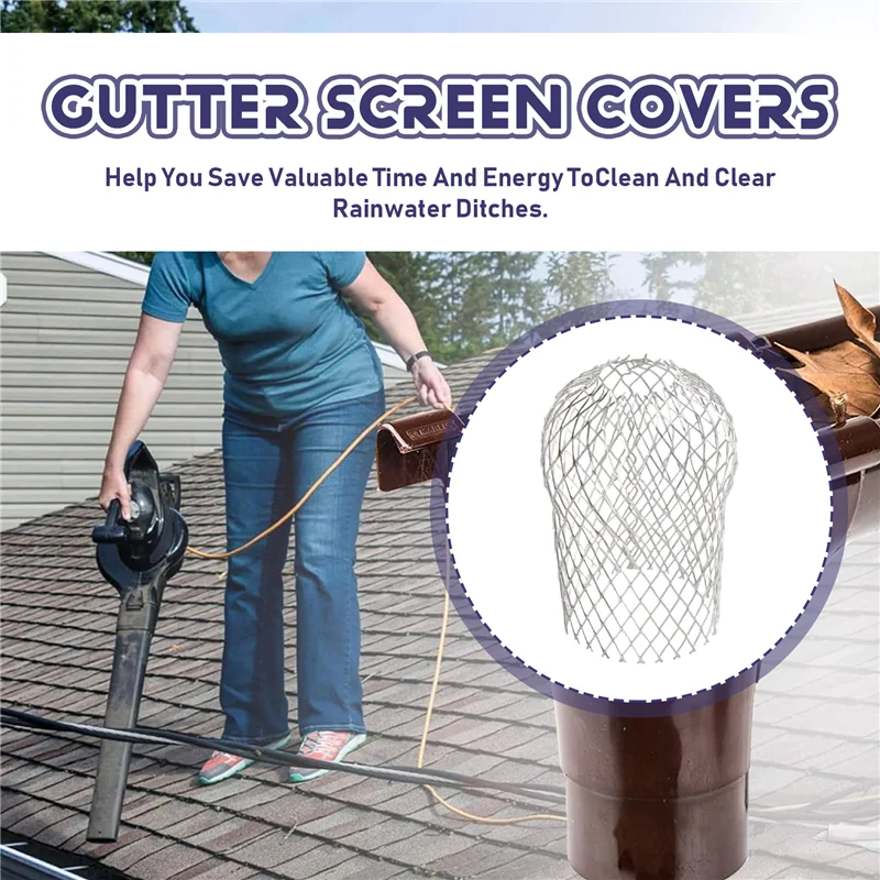 

ABGR-4 шт. защита водосточной трубы 3,5 дюйма алюминиевый фильтр для листового фильтра расширяемый защитный чехол для водосточной трубы