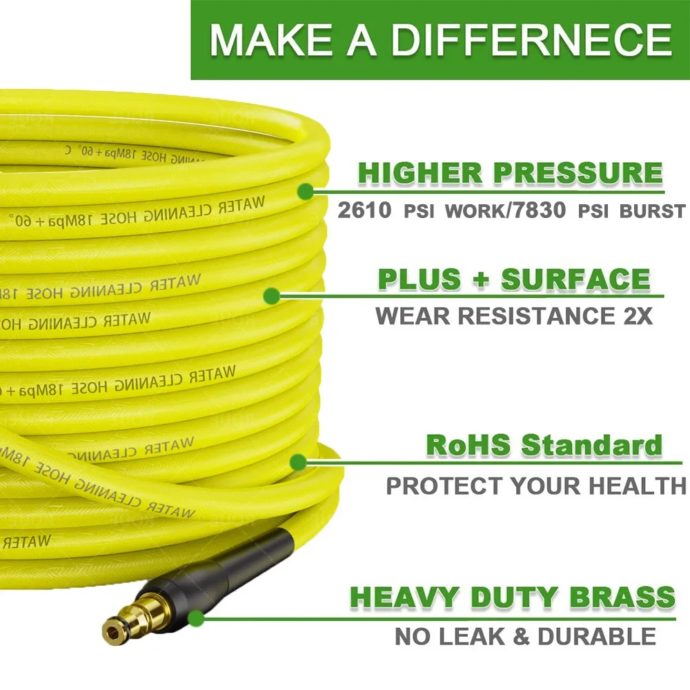 10-15m High Pressure Cleaning Water Hose Pipe Cord Pressure Washer Hose Car washer Water Hose for Nilfisk STIHL Gerni