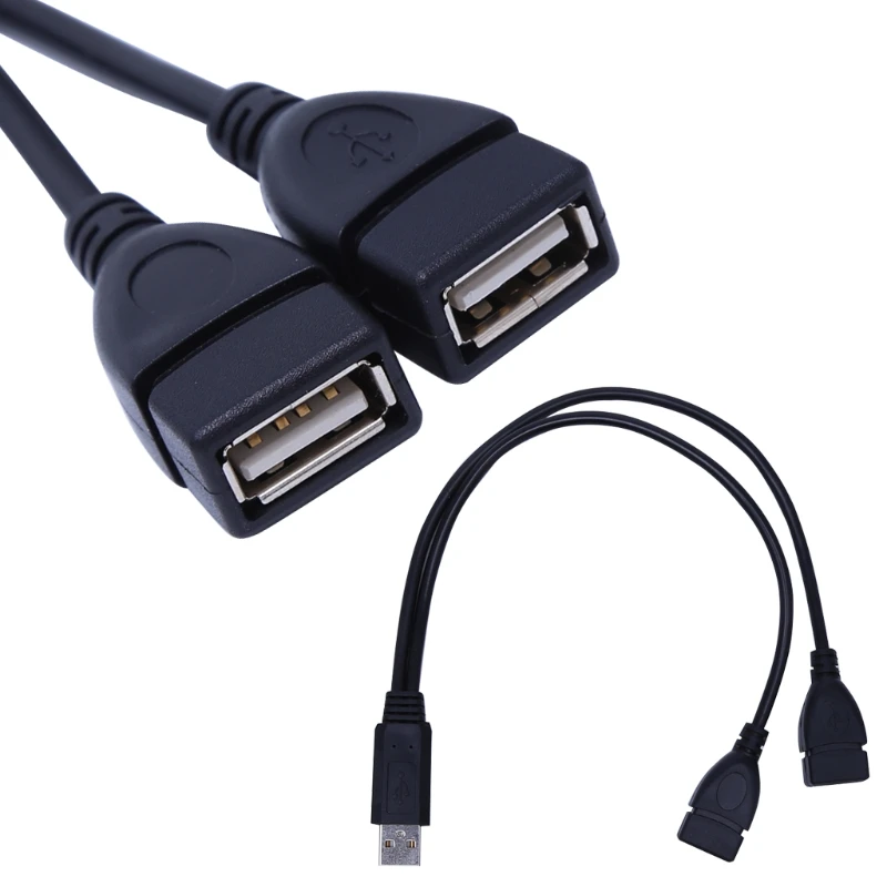 DN59 USB 2.0 كابل موسع USB 2.0 ذكر إلى أنثى للحصول على بيانات الطاقة الإضافية Y كابل تمديد شاحن الفاصل (32 سم / 12.6 بوصة)