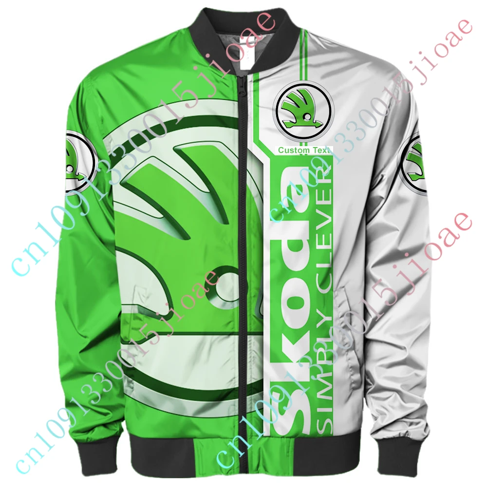 Skoda Thick Coat Techwear Baseball Uniform Bomber Jacket Jackets For Men's Clothing Harajuku Parkas Windbreaker Custom Logo