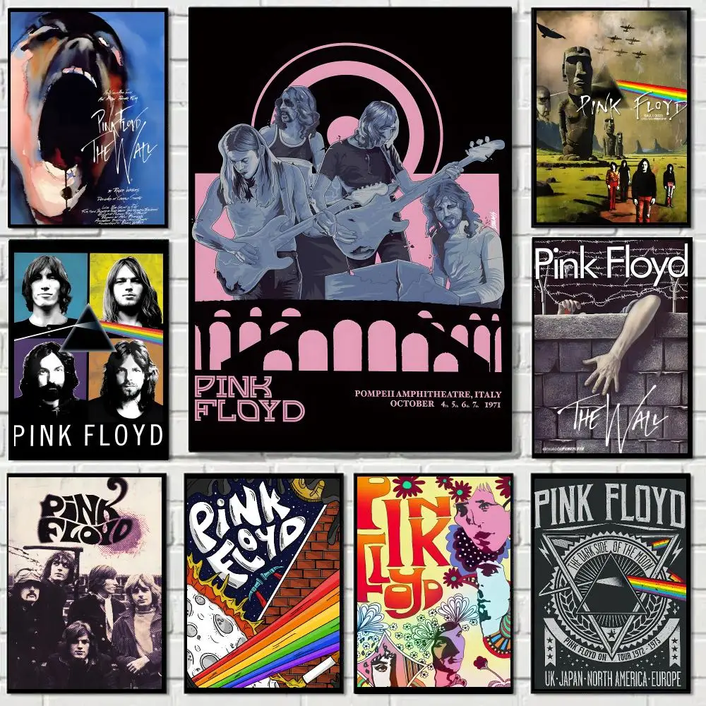 Pink Floyd band Poster Self-adhesive Advanced Aesthetic Printing Paper Wall Art for Living Room Home Decor