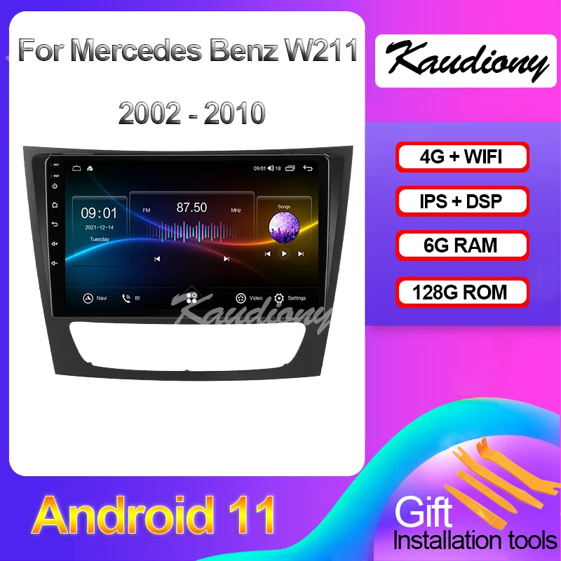 Kaudiony Android 11 For Mercedes Benz W211 E-Class 2002-2010 Car Radio Auto GPS Navigation DVD Multimedia Player Stereo DSP 4G