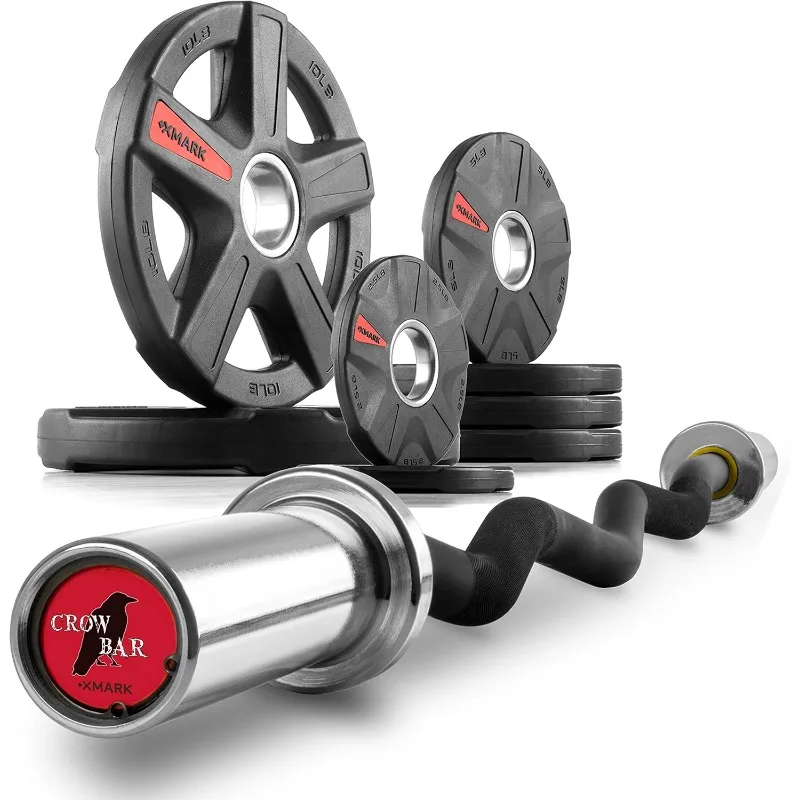 XMark CROWBAR EZ Curl Bar, Curl Bar, Texas Star Weight Set and CROWBAR Curl Weight Bar Options Available