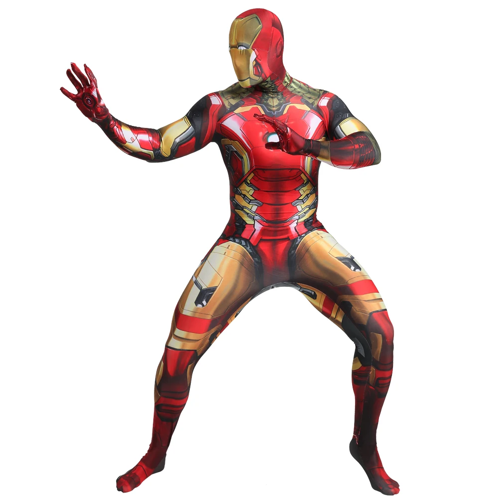 Homem De Ferro Superhero Cosplay Traje, Bodysuits Spandex, Zentai Suit, Roupas Halloween, Impresso 3D, Homem De Ferro