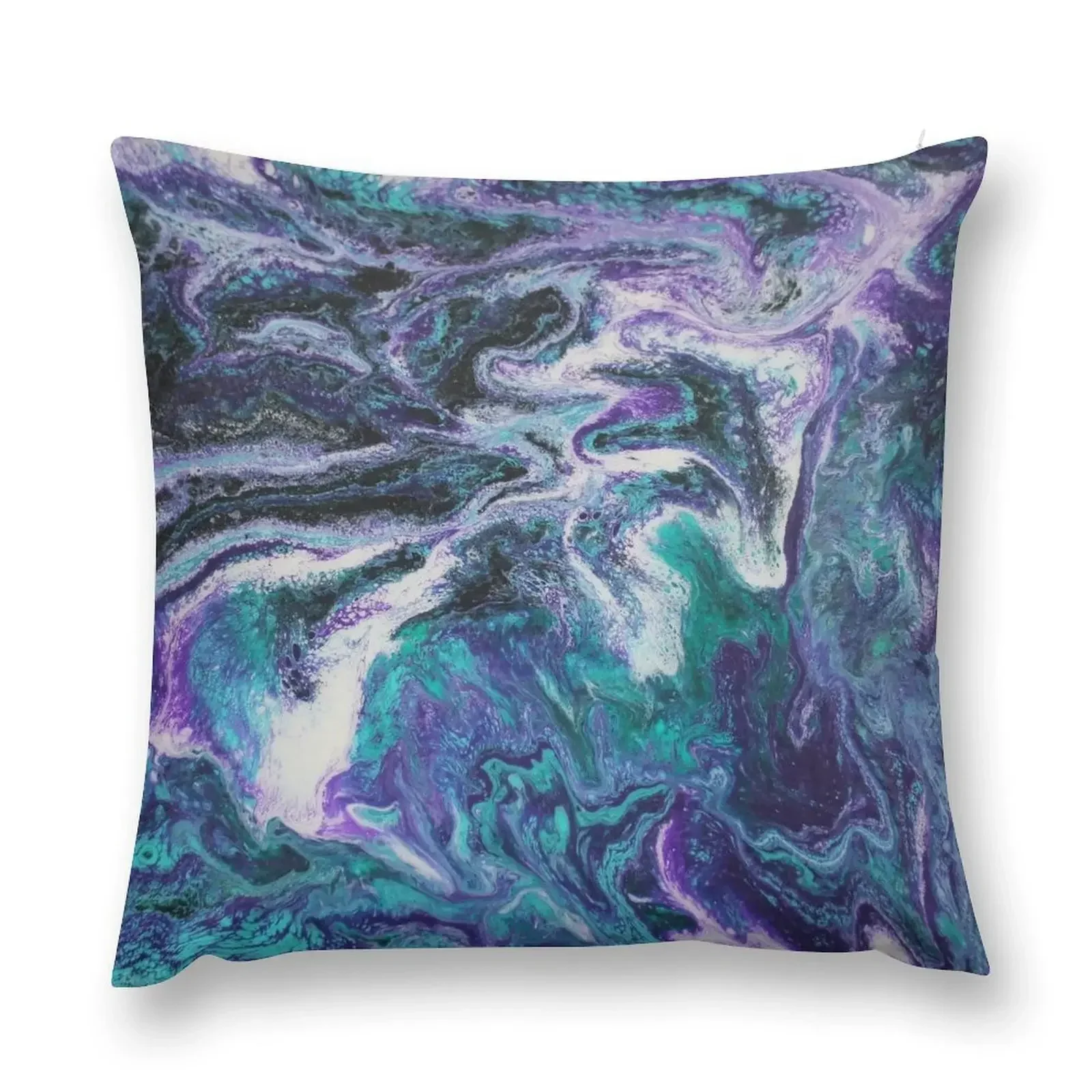 Teal and Purple Lacing Throw Pillow ornamental pillows christmas decorations 2025 pillow