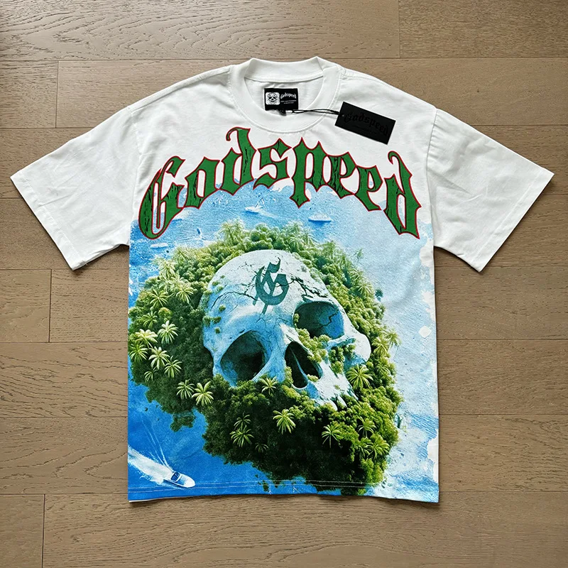 

Loose Casual Cotton GOD SPEED Tshirts Men Women All-match Fashion Print Round Neck Short Sleeve Summer New Godspeed Top Pullover