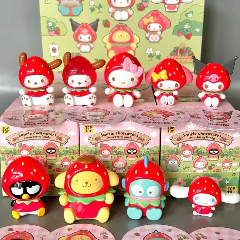 

Authentic Hellokitty Family Strawberry Candy Series Mini Blind Box Pendant Hello Kitty My Melody Kuromi birthday gift