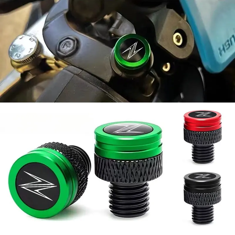 Motorcycle CNC Rearview Side Mirror Hole Cap Plug For Kawasaki Z900 Z650 Z750 Z400 Z800 Z1000 Ninja 400 650 300 ZX6R ZX10R